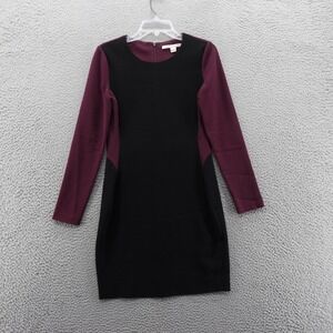 Diane‎ von Furstenberg Octavia Dress Size 6 Colorblock Purple Black Long Sleeve